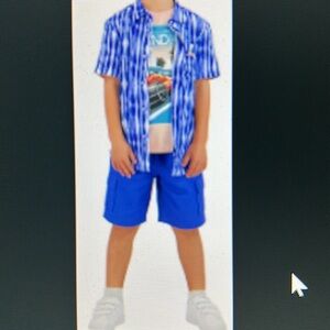 Tommy Bahama Kid's Blue Tropical Shirt 3PCS